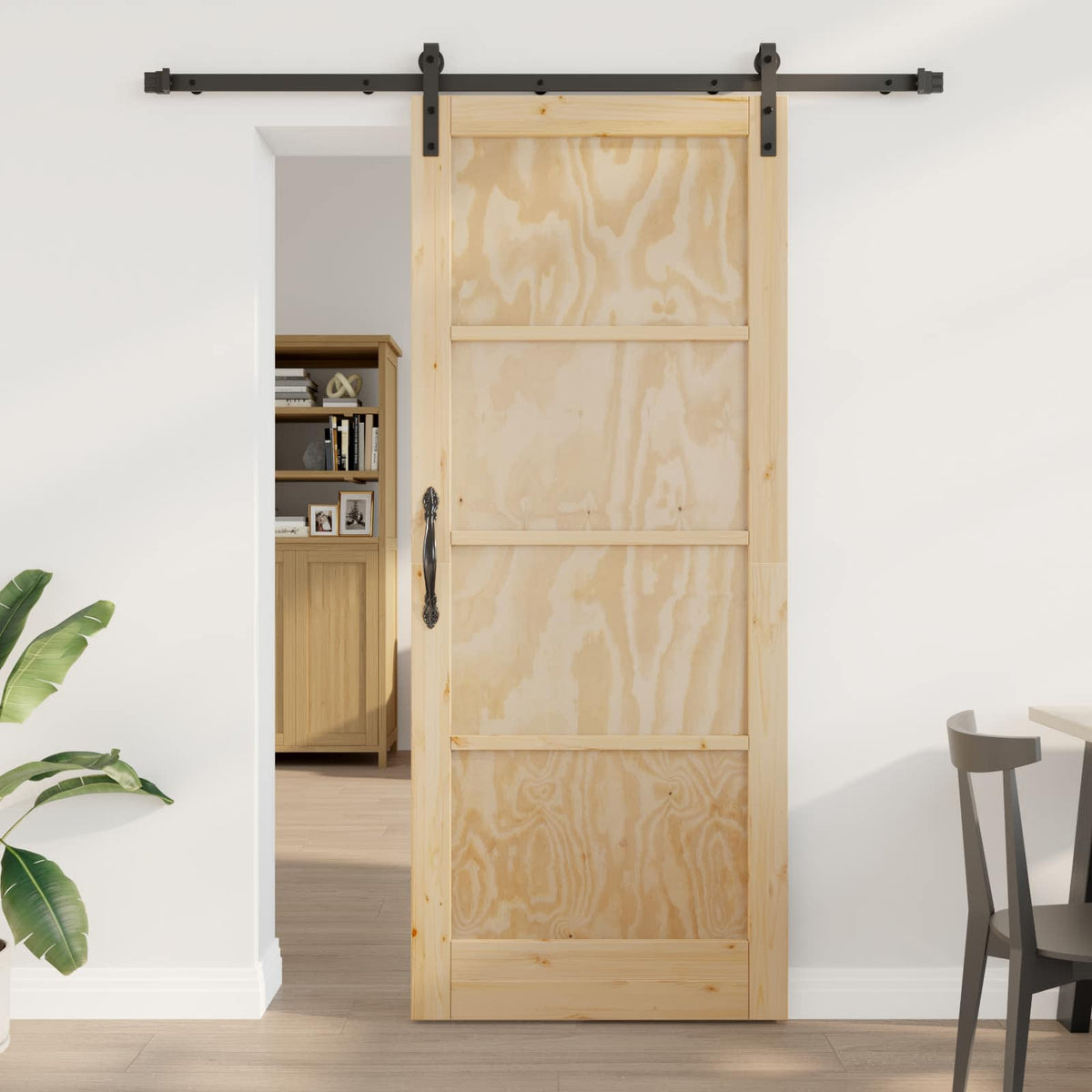 vidaXL Schuifdeur met Hardware Set 61x198.5 cm Massief Hout Grenenhout