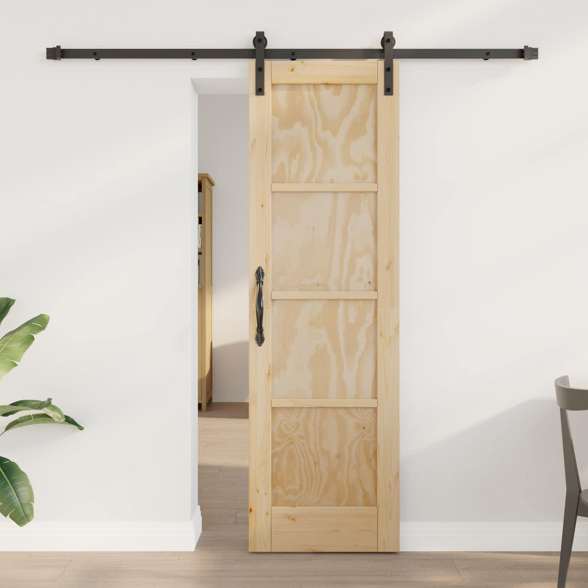 vidaXL Schuifdeur met Hardware Set 61x198.5 cm Massief Hout Grenenhout