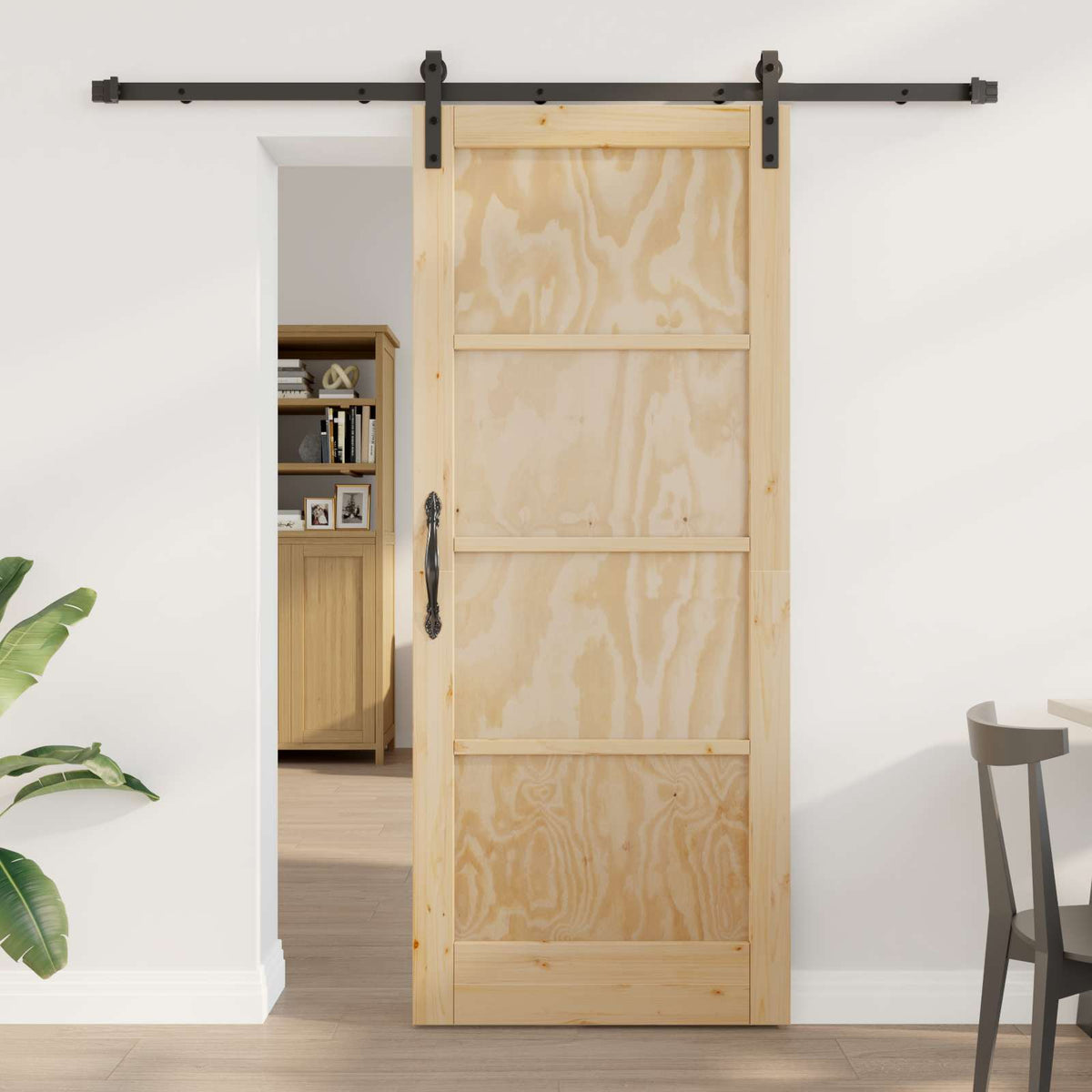 vidaXL Schuifdeur met Hardware Set 61x198.5 cm Massief Hout Grenenhout