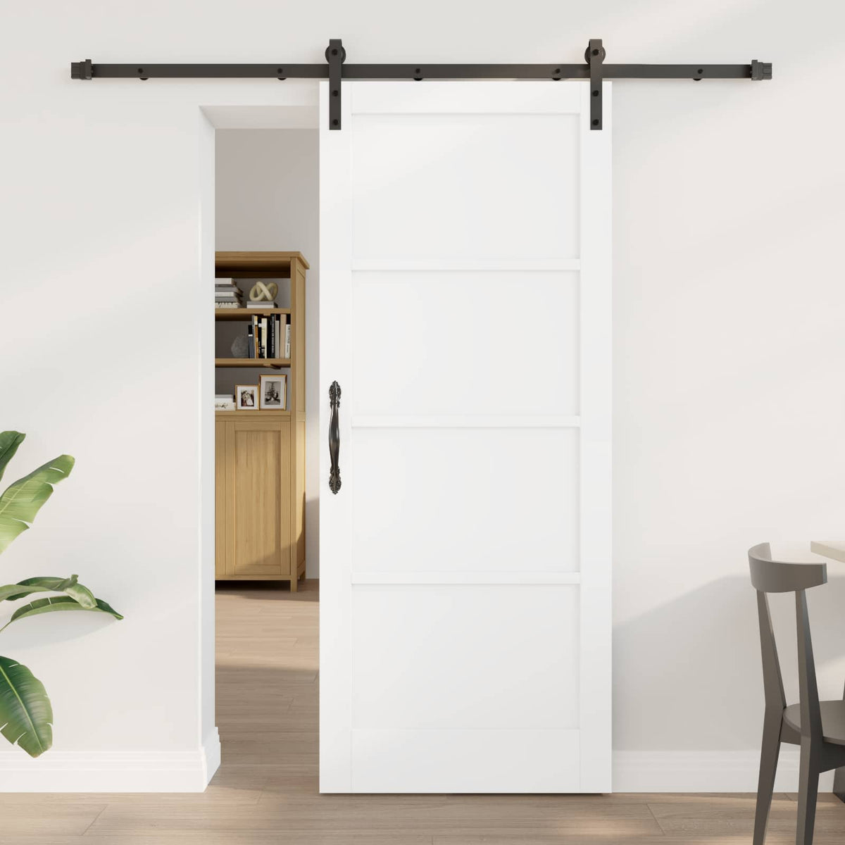 vidaXL Schuifdeur met Hardware Set 61x198.5 cm Massief Hout Grenenhout