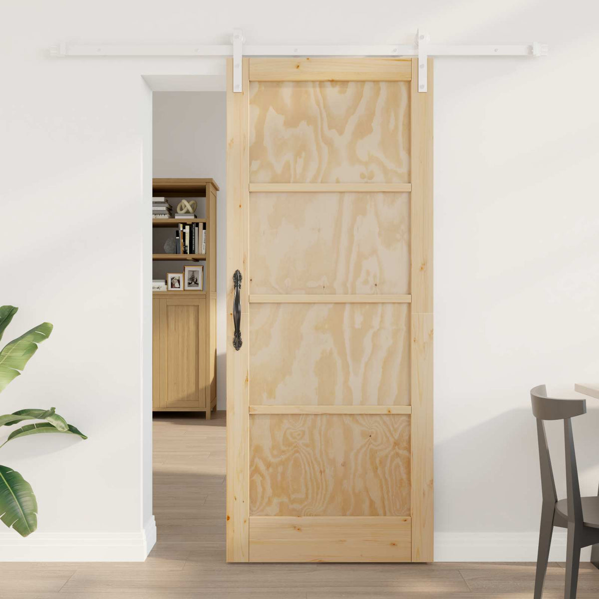 vidaXL Schuifdeur met Hardware Set 61x198.5 cm Massief Hout Grenenhout