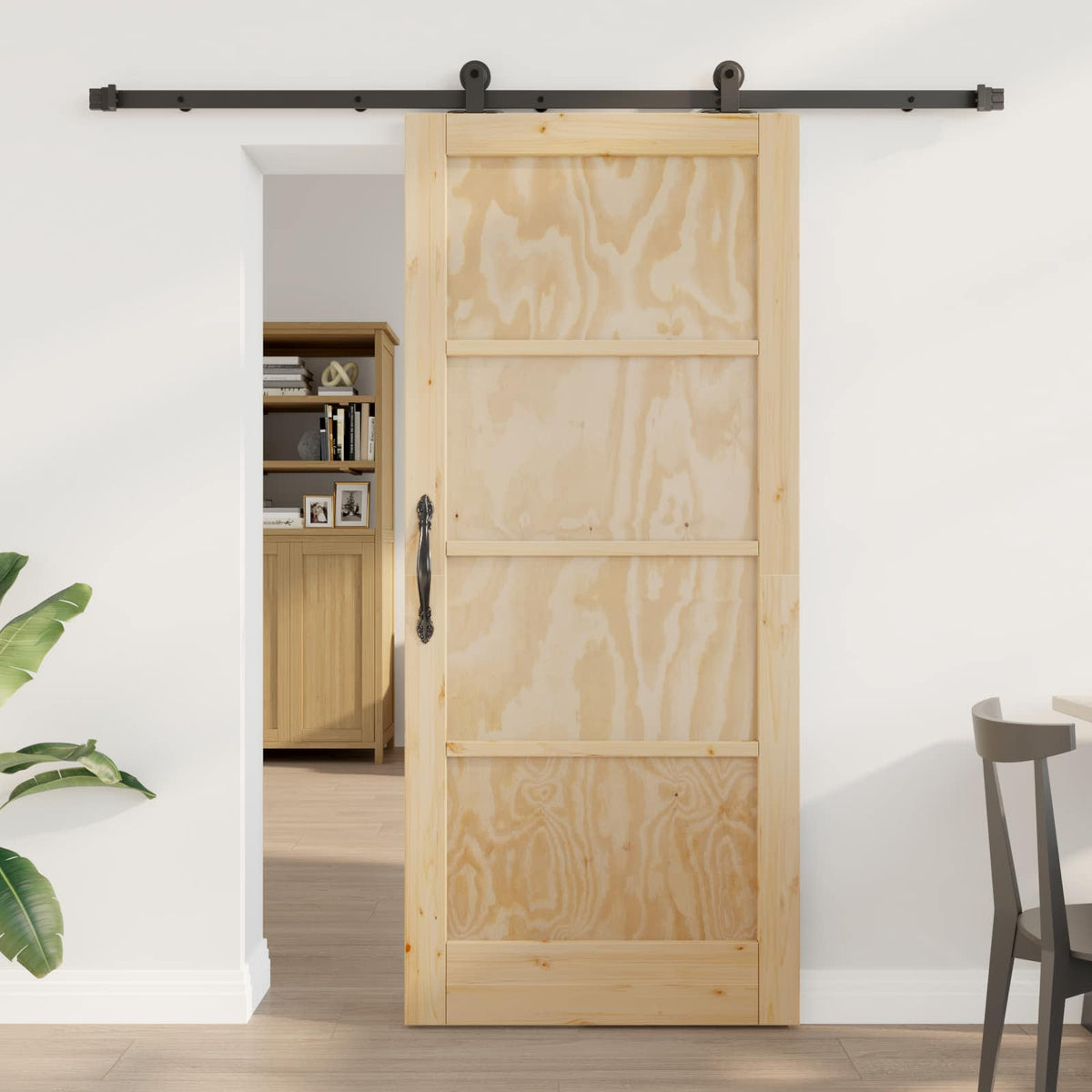 vidaXL Schuifdeur met hardware set 61x198,5 cm Massief hout grenen