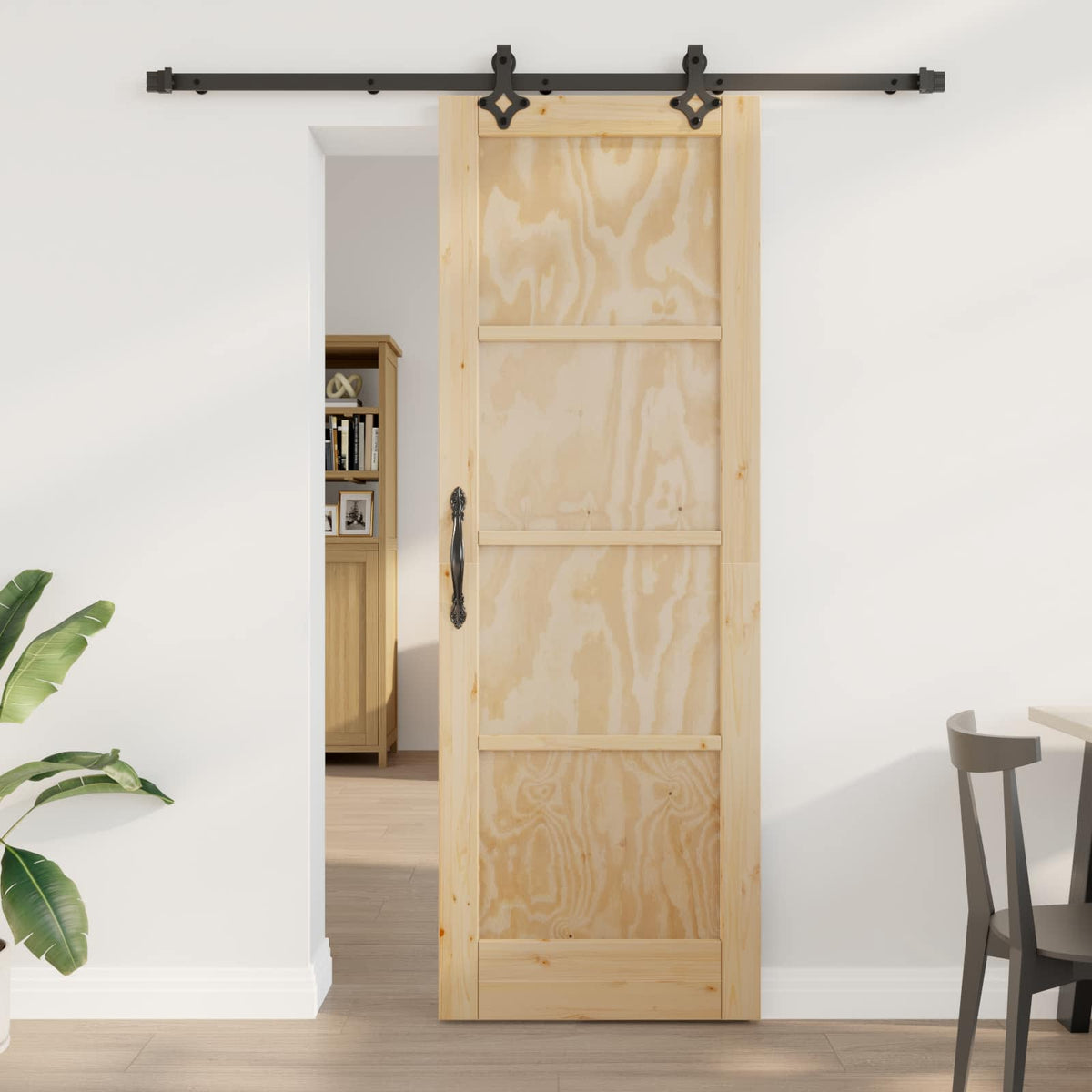 vidaXL Schuifdeur met Hardware Set 61x198.5 cm Massief Hout Bordeaux