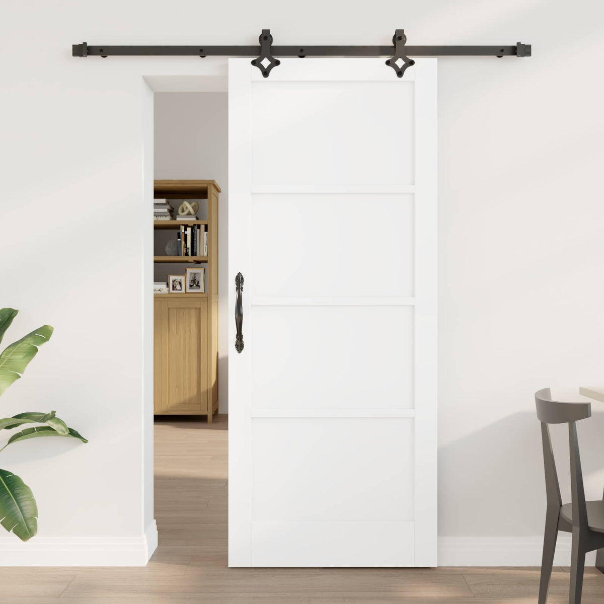 vidaXL Schuifdeur met Hardware Set 61x198.5 cm Massief Hout Bordeaux