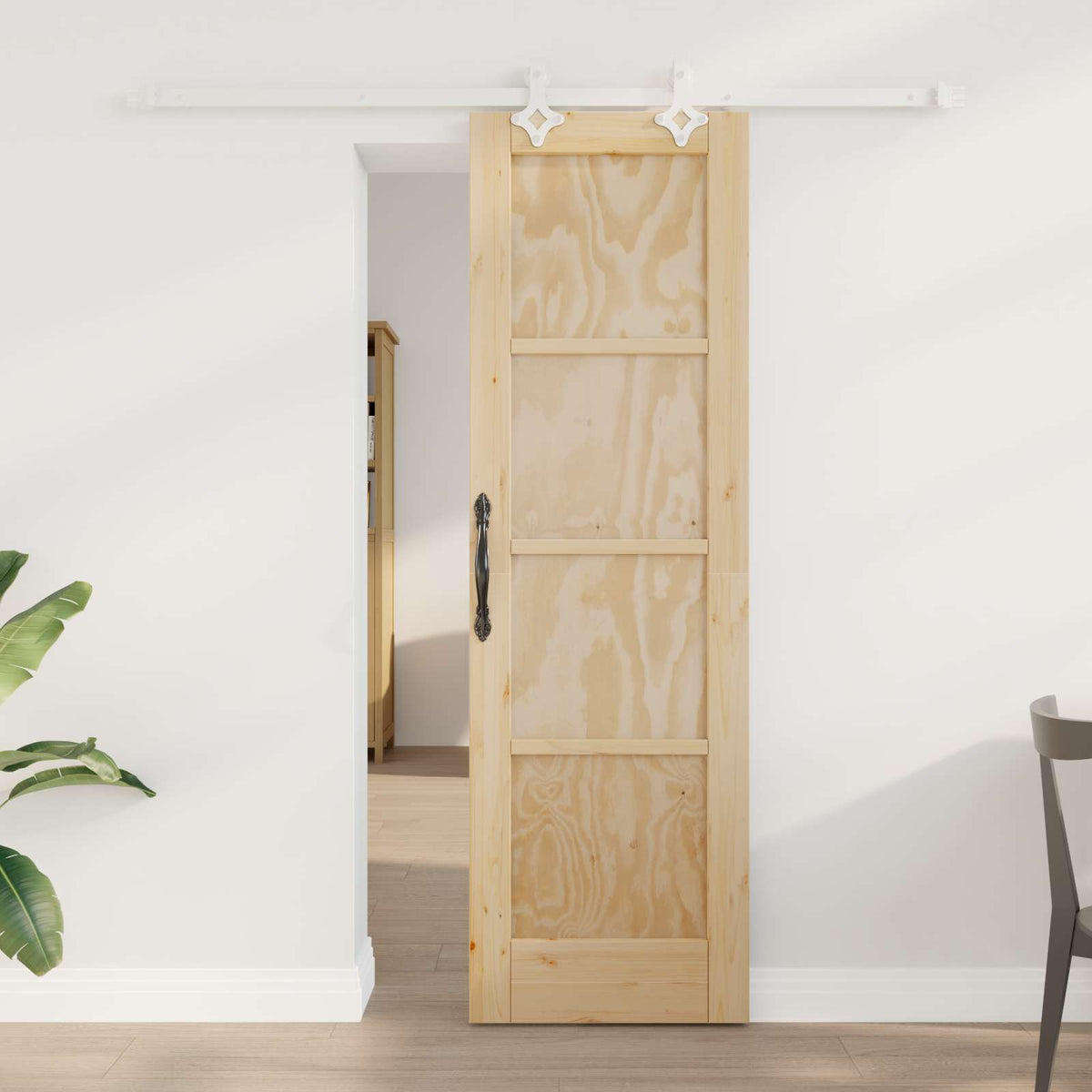 vidaXL Schuifdeur met Hardware Set 61x198.5 cm Massief Hout Bordeaux