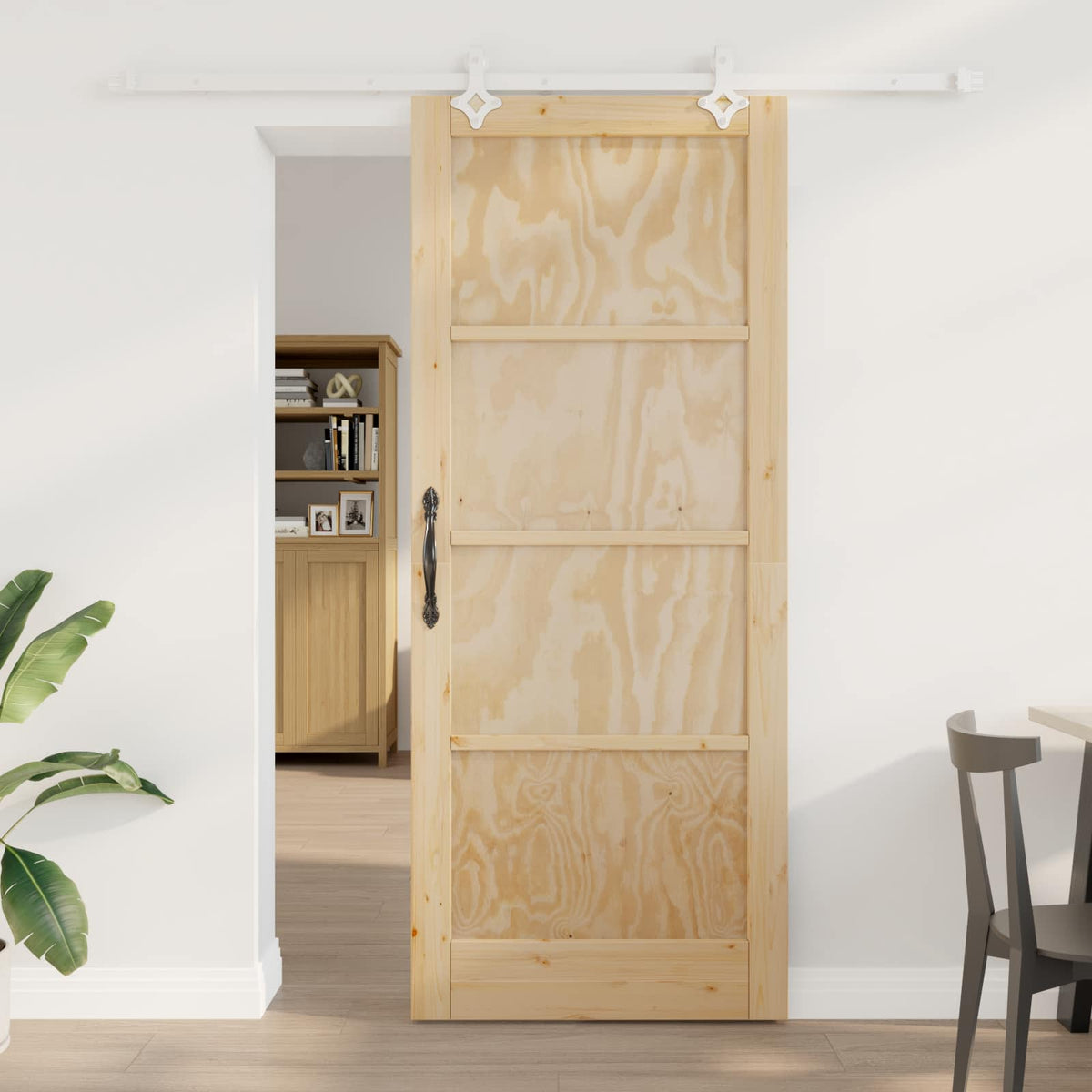 vidaXL Schuifdeur met Hardware Set 61x198.5 cm Massief Hout Bordeaux