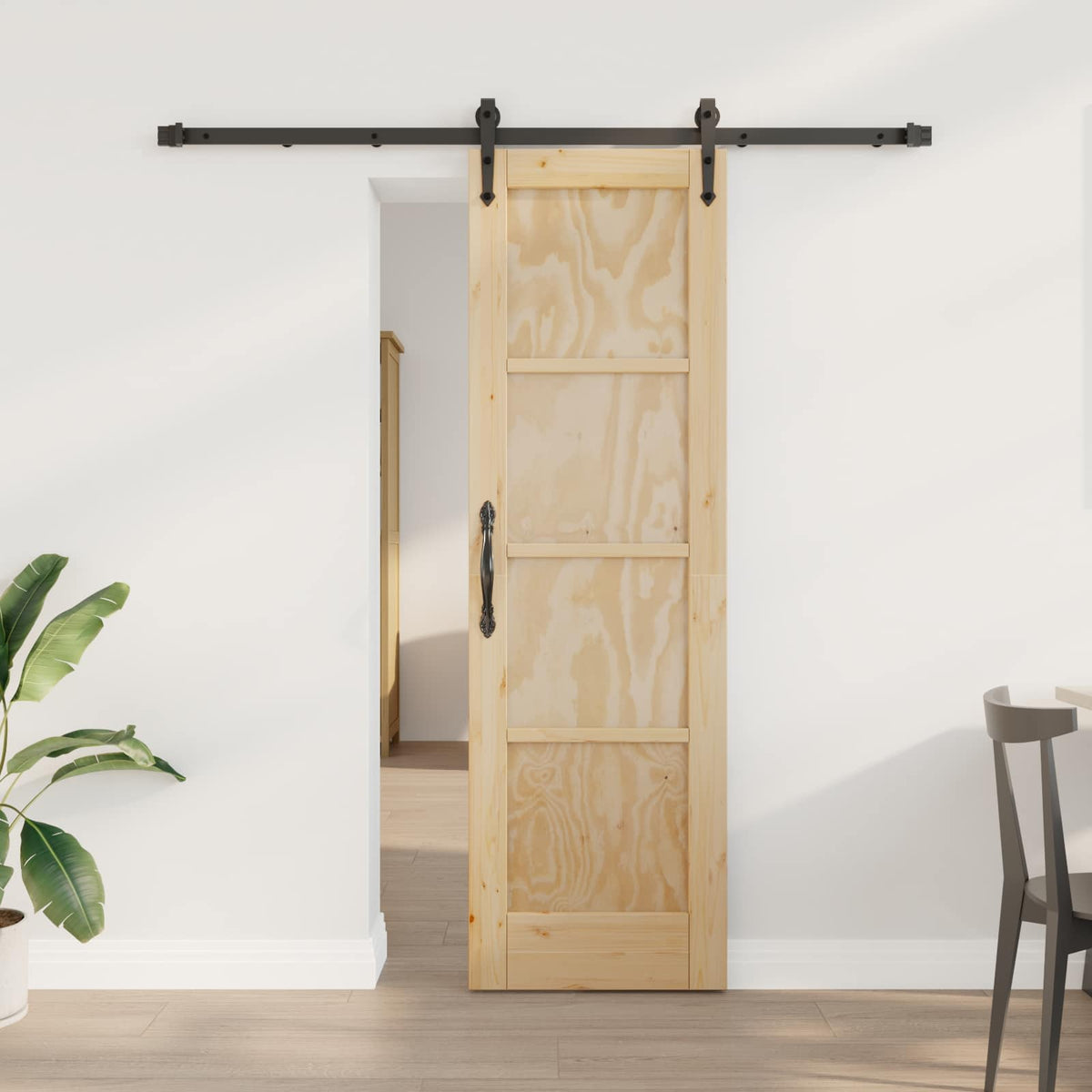 vidaXL Schuifdeur met Hardware Set 61x198,5 cm Massief Grenenhout