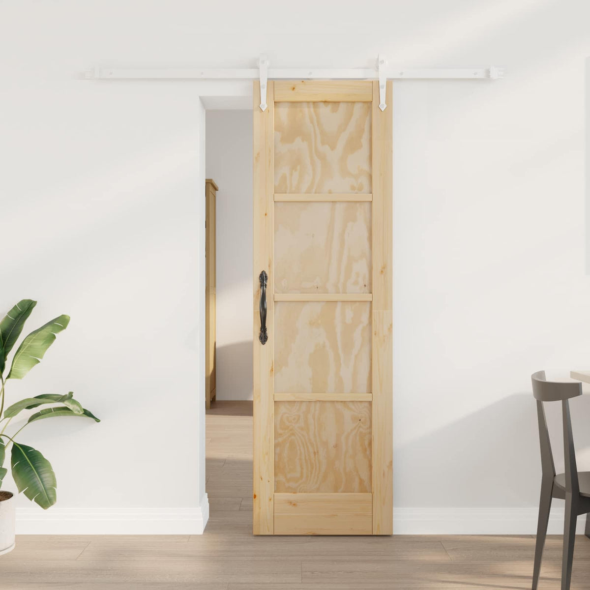 vidaXL Schuifdeur met Hardware Set 61x198,5 cm Massief Grenenhout