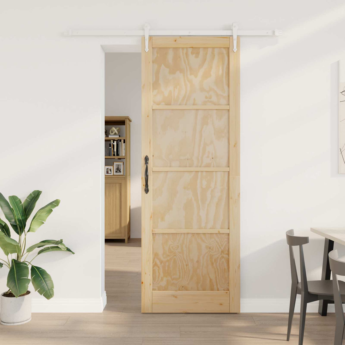vidaXL Schuifdeur met Hardware Set 61x198,5 cm Massief Grenenhout
