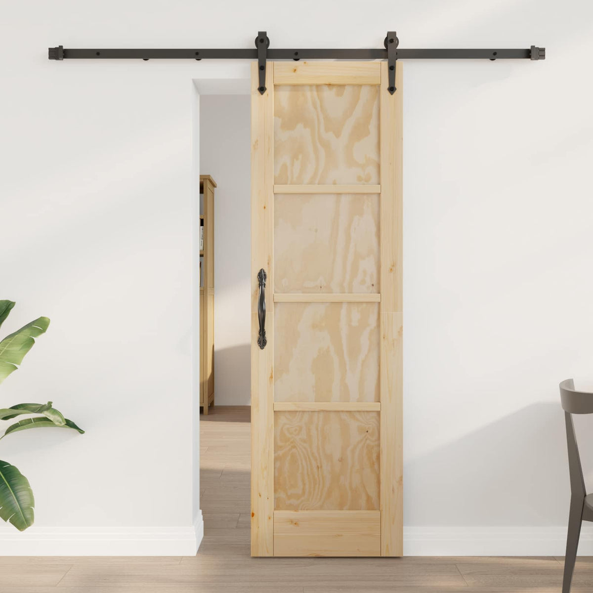 vidaXL Schuifdeur met Hardware Set 61x198,5 cm Massief Grenenhout