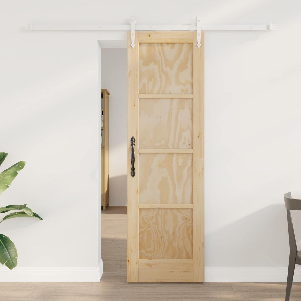 vidaXL Schuifdeur met Hardware Set 61x198,5 cm Massief Grenenhout