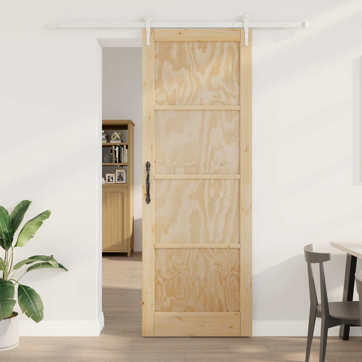 vidaXL Schuifdeur met Hardware Set 61x198,5 cm Massief Grenenhout
