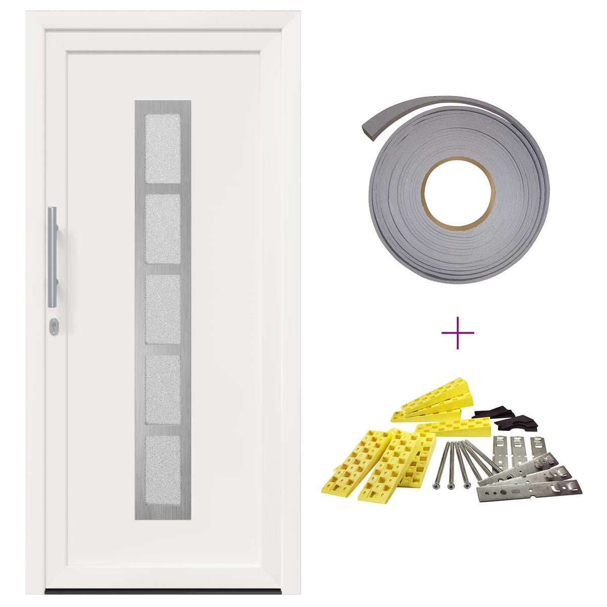 vidaXL Voordeur Wit PVC