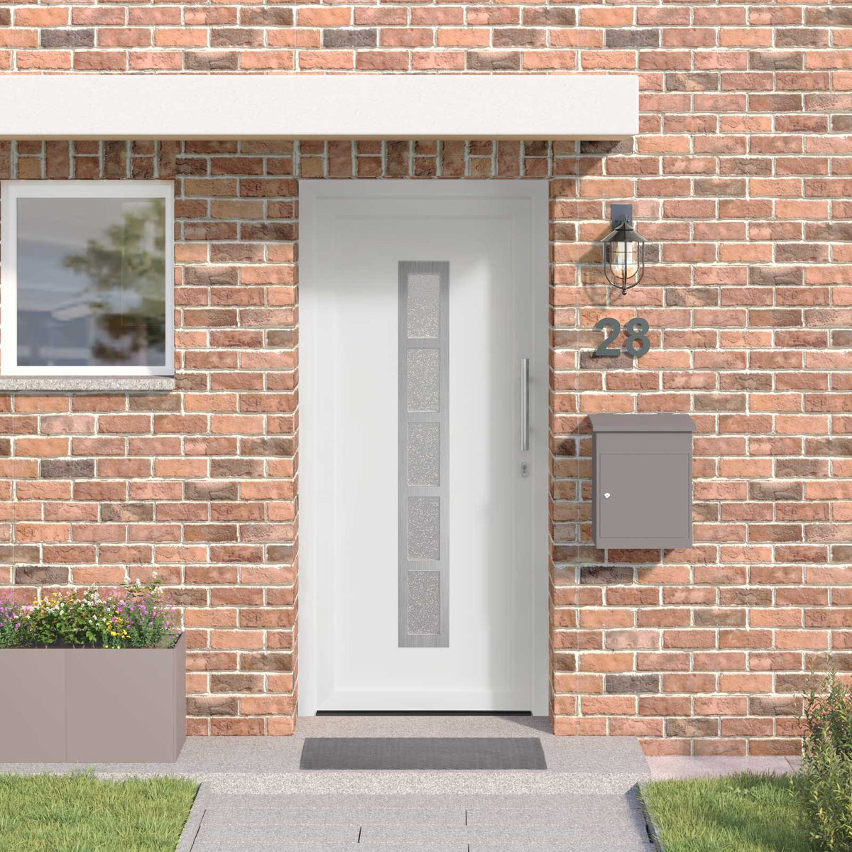 vidaXL Voordeur Wit PVC
