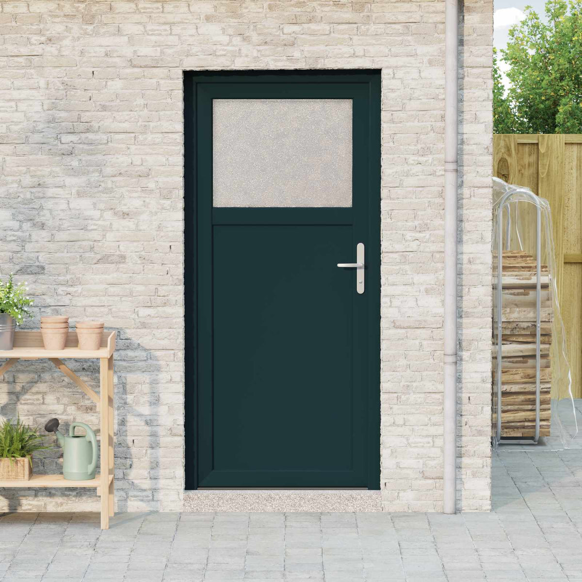 vidaXL Voordeur Wit PVC