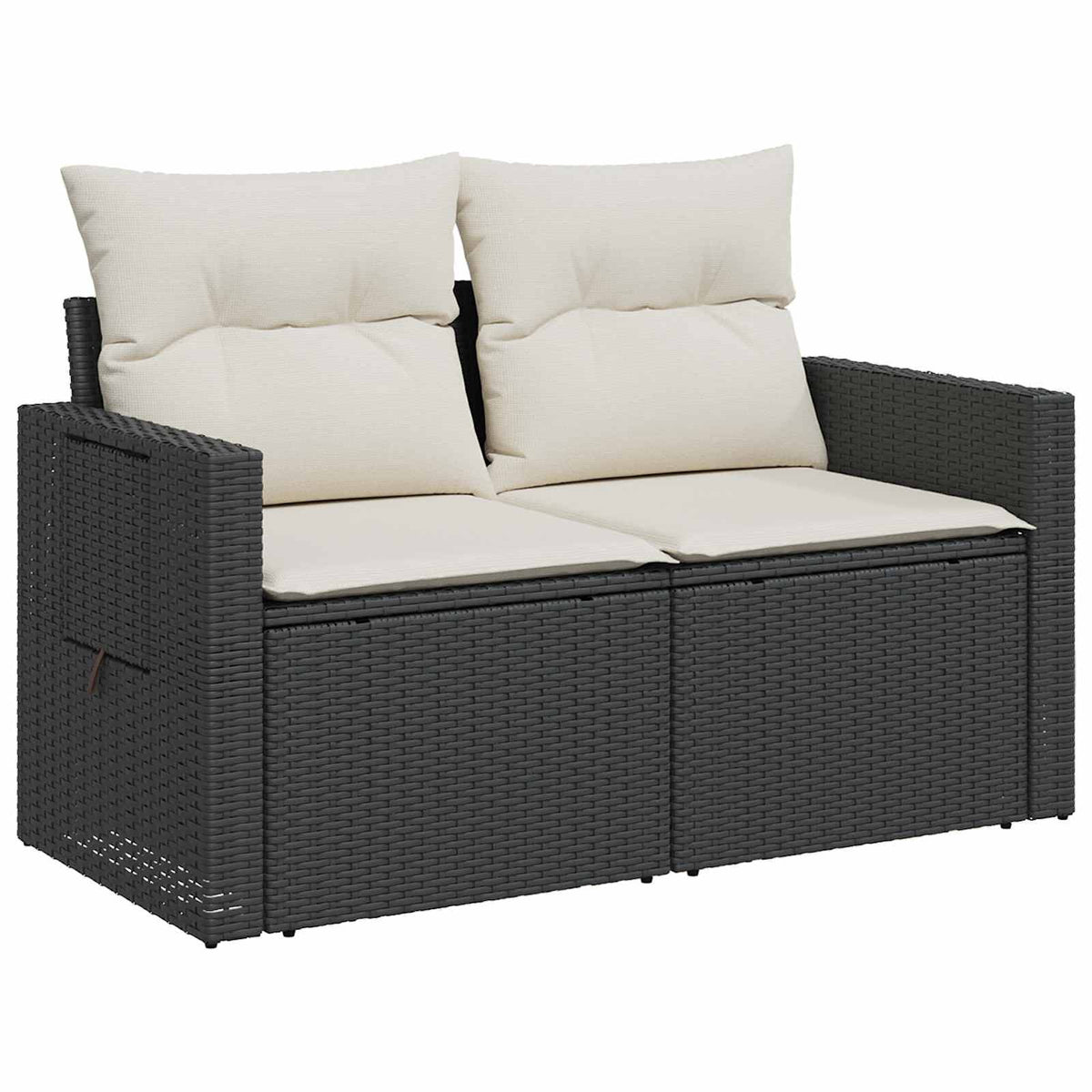 vidaXL Bankstel 6 st Zwart Poly Rattan en Staal