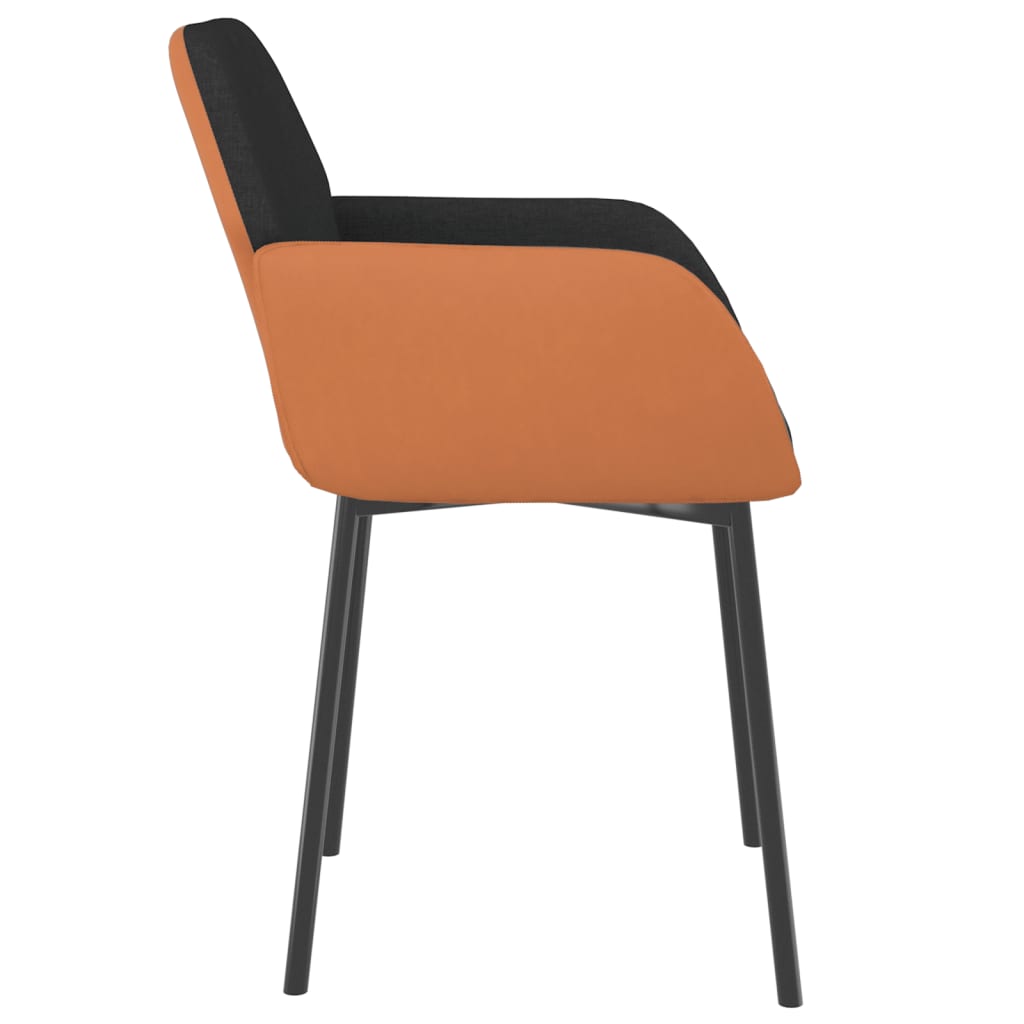 vidaXL Eetkamerstoelen 2 st stof en kunstleer zwart