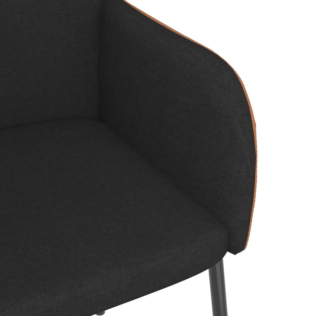 vidaXL Eetkamerstoelen 2 st stof en kunstleer zwart