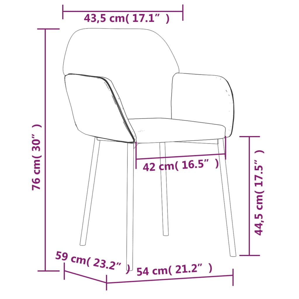 vidaXL Eetkamerstoelen 2 st stof en kunstleer zwart