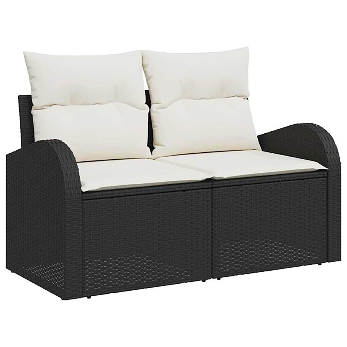 vidaXL Bankstel 5 st Zwart Poly Rattan en Staal