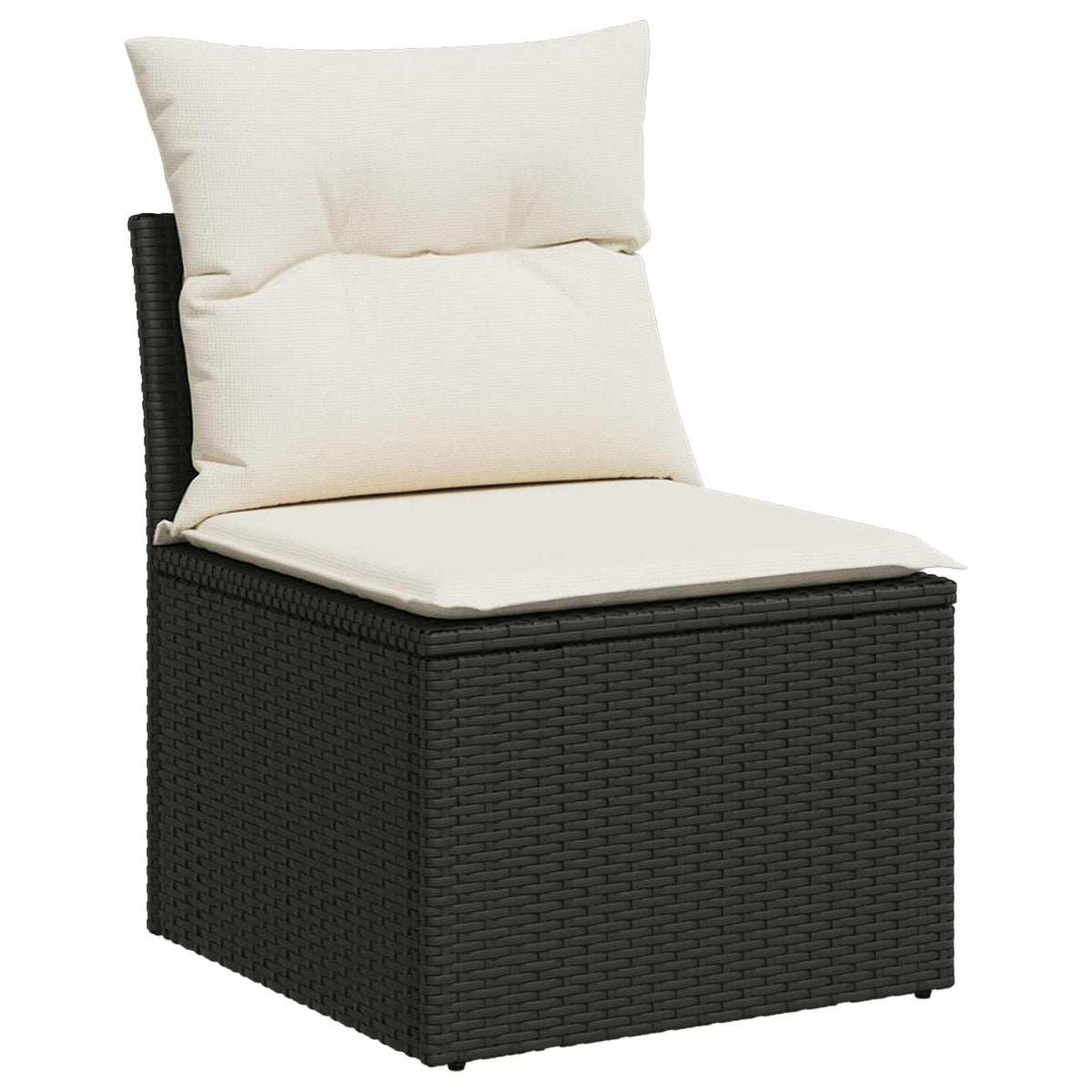 vidaXL Bankstel 5 st Zwart Poly Rattan en Staal