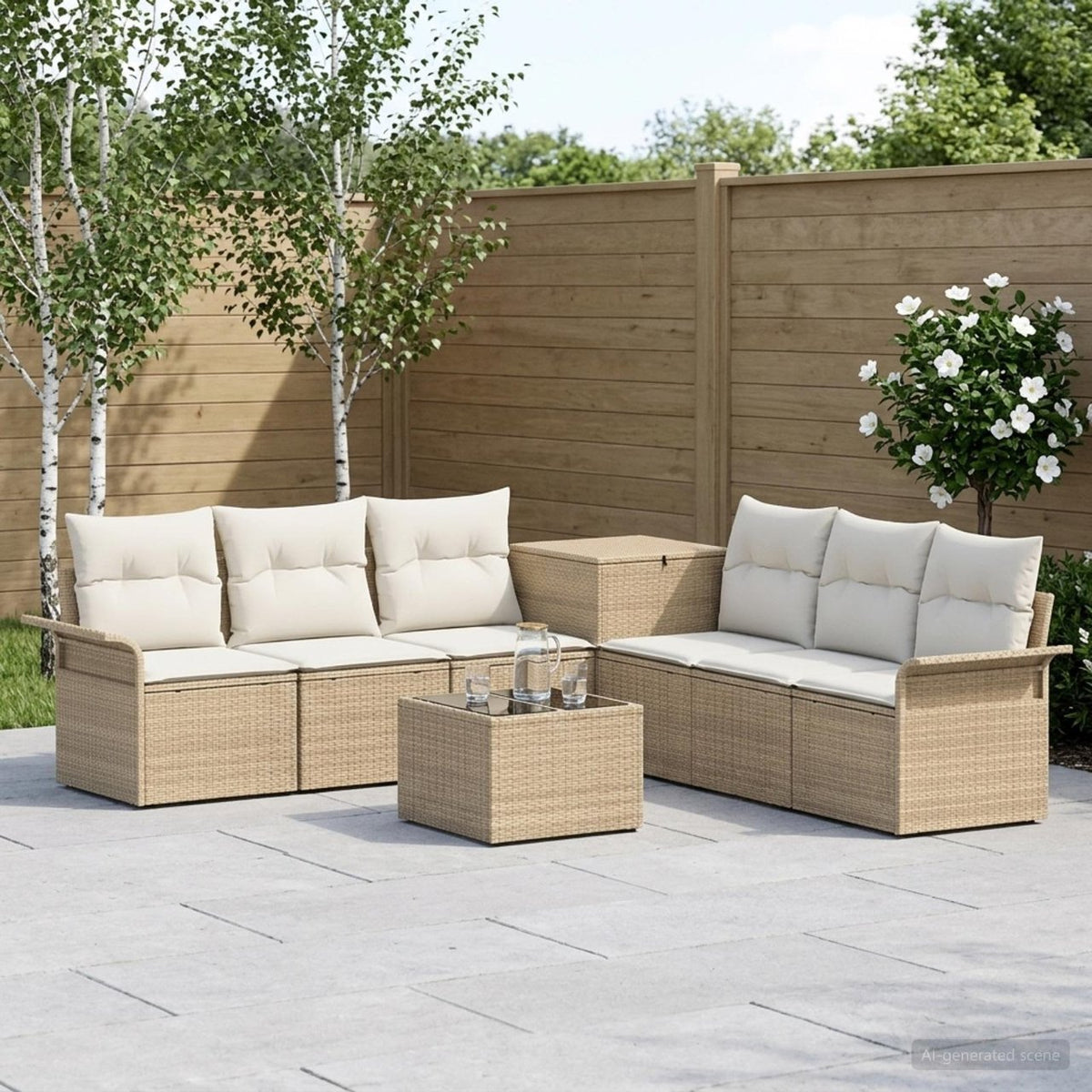 vidaXL Bankstel 8 st Zwart Poly Rattan en Staal
