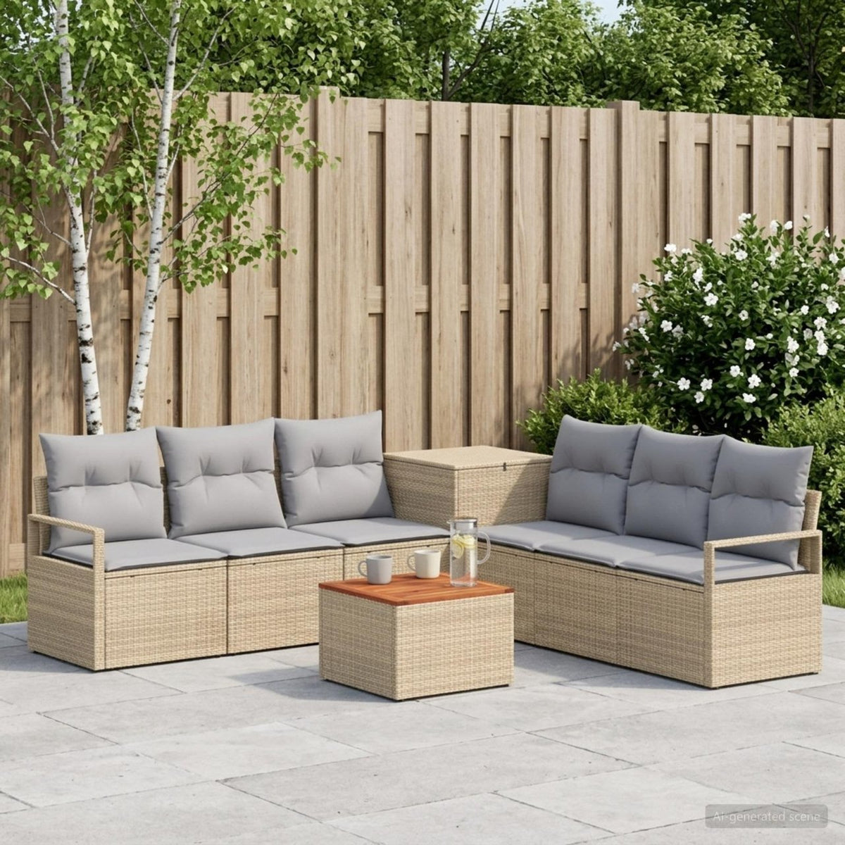 vidaXL Bankstel 8 st Zwart Poly Rattan en Staal