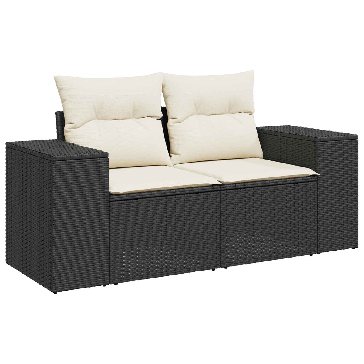 vidaXL Bankstel 8 st Zwart Poly Rattan en Staal