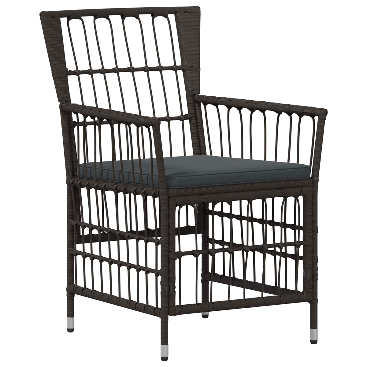 vidaXL Buiten eettafelset 9 st Zwart poly rattan