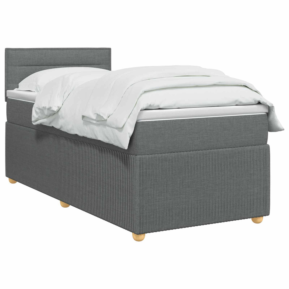 vidaXL Boxspringbed met matras Lichtgrijs 90 x 190 cm Stof