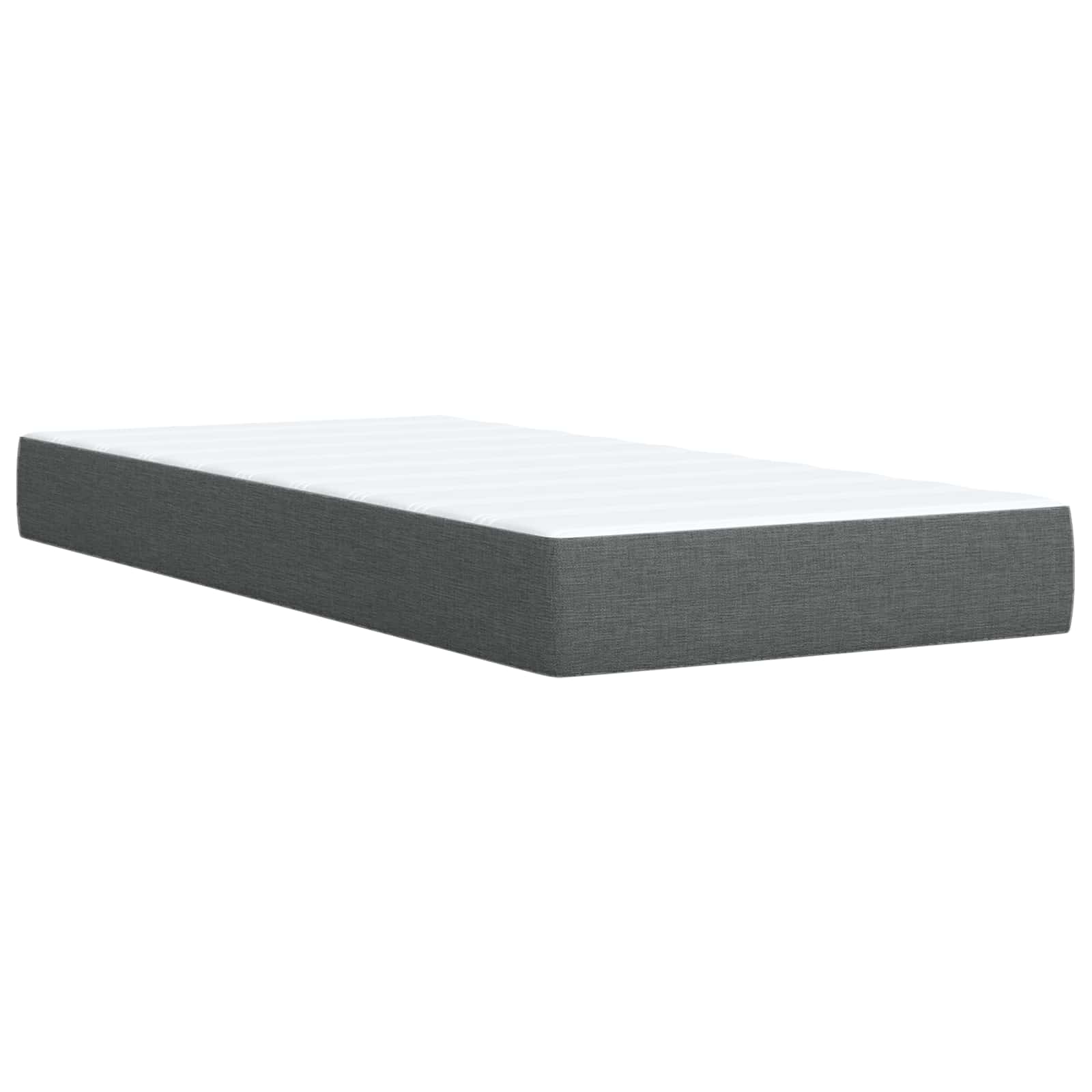 vidaXL Boxspring Bed met Matras en LED Lichtgrijs Enkel Stof