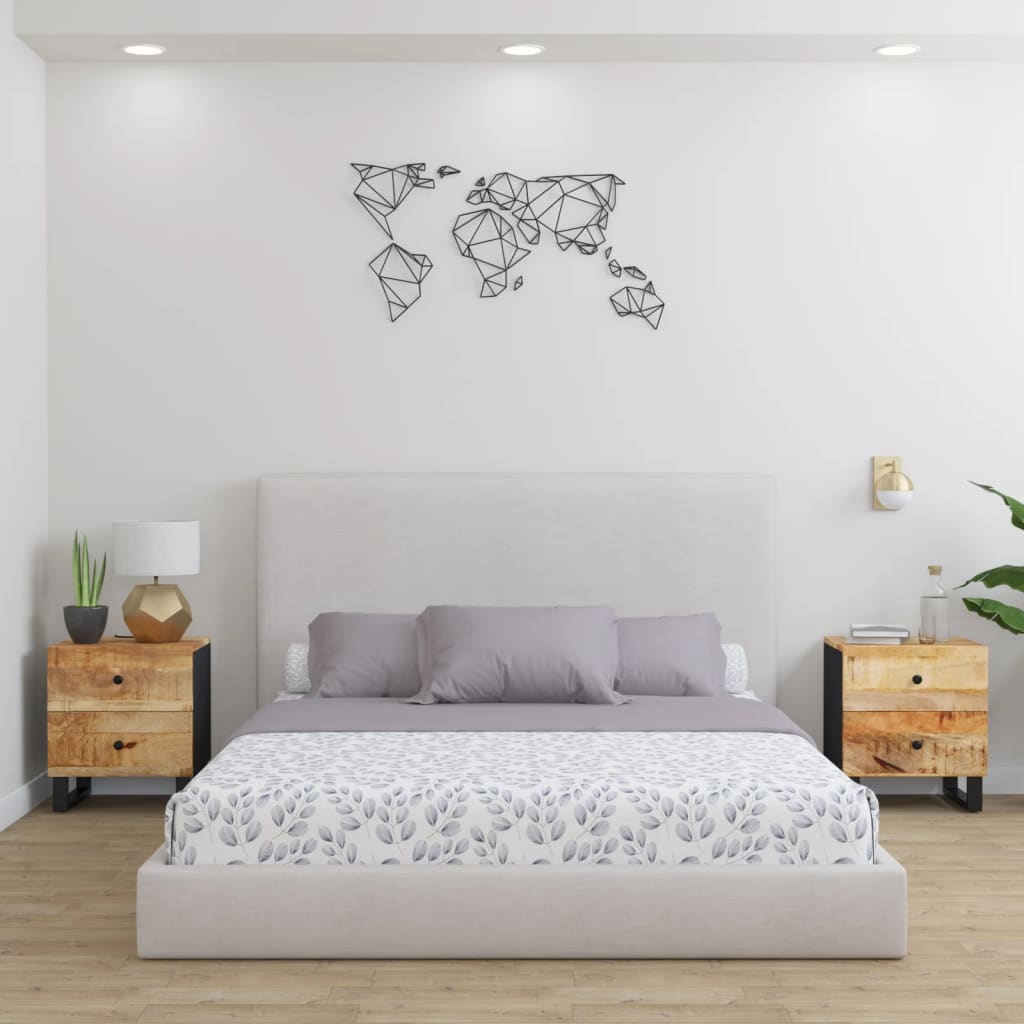vidaXL Nachtkastjes 2 st 40x33x46 cm massief mangohout