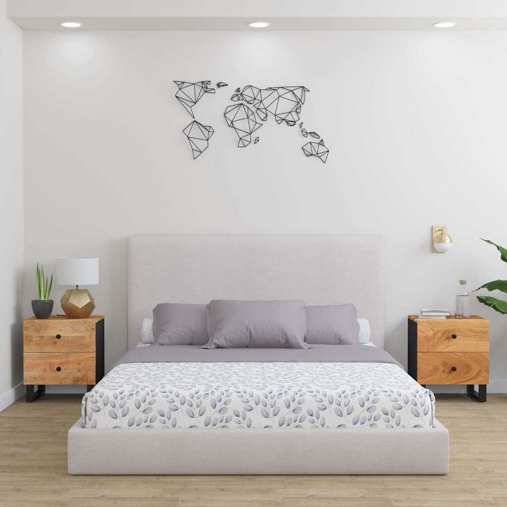 vidaXL Nachtkastjes 2 st 40x33x46 cm massief mangohout