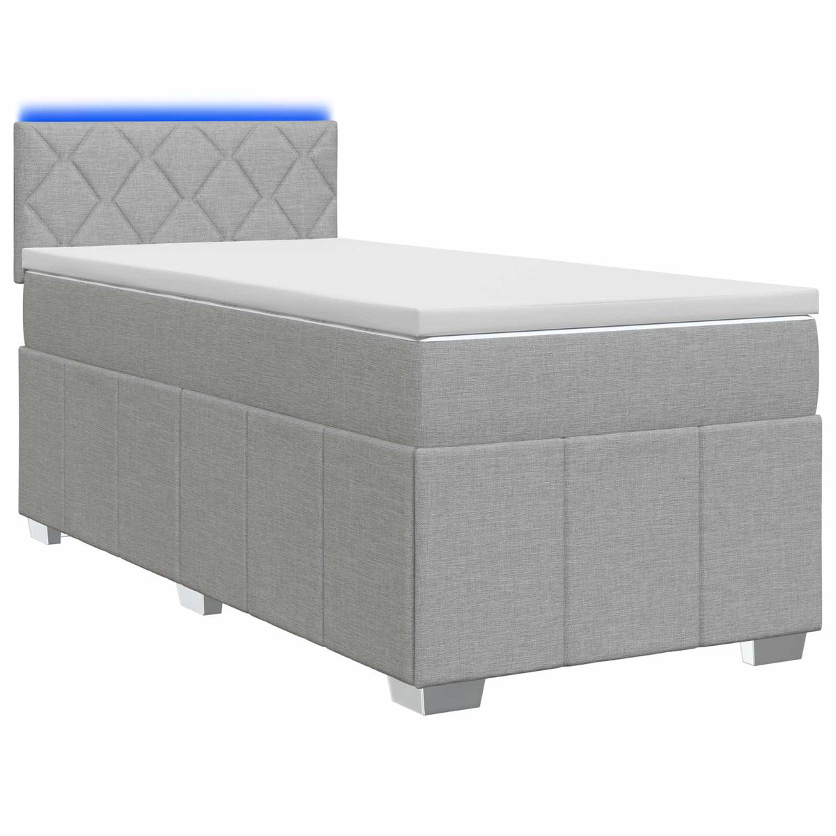 vidaXL Boxspring Bed met Matras en LED Donkergrijs 90 x 190 cm Stof