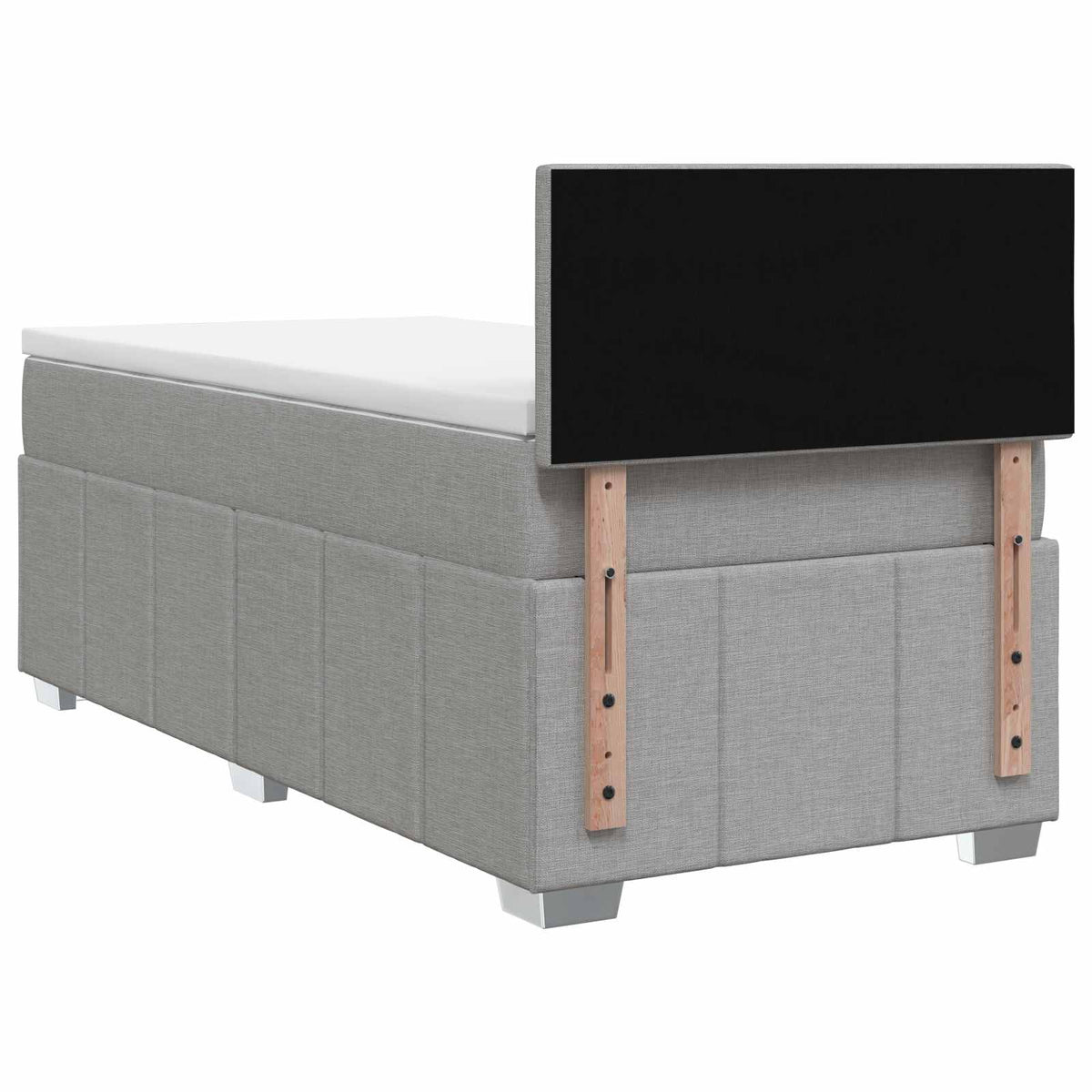 vidaXL Boxspring Bed met Matras en LED Donkergrijs 90 x 190 cm Stof