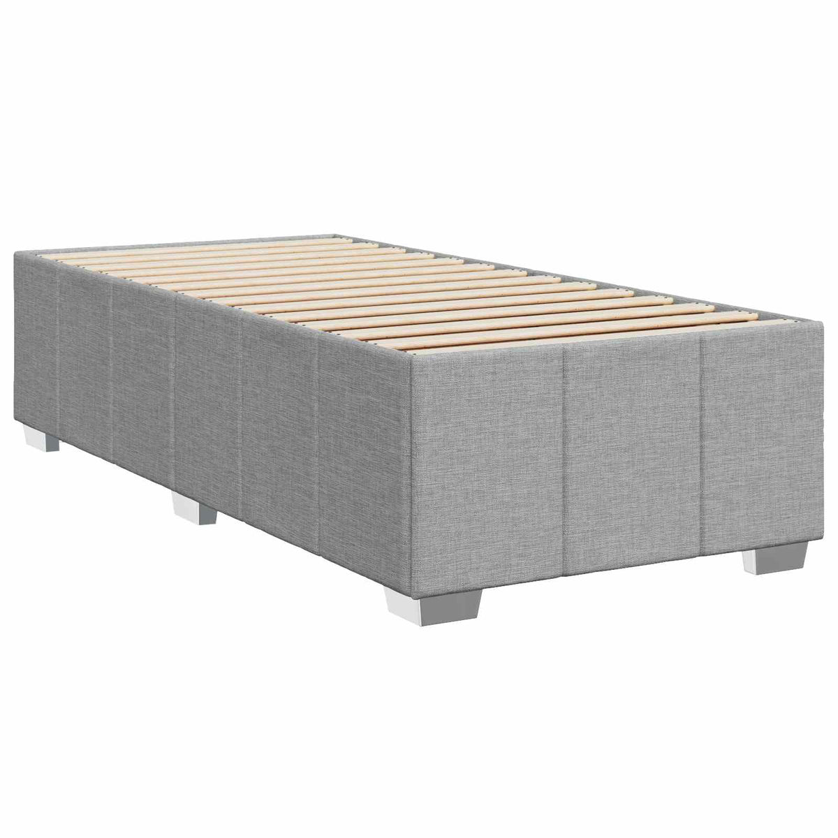 vidaXL Boxspringbed met matras met hoofdeinde Lichtgrijs Enkel Stof