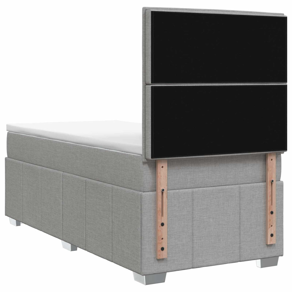 vidaXL Boxspringbed met matras met hoofdeinde Lichtgrijs Enkel Stof