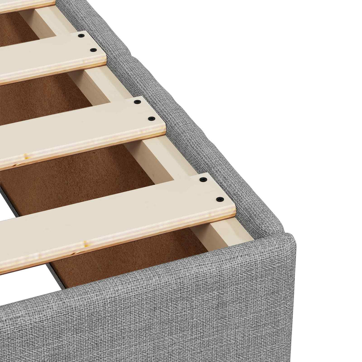vidaXL Boxspringbed met matras met hoofdeinde Lichtgrijs Enkel Stof