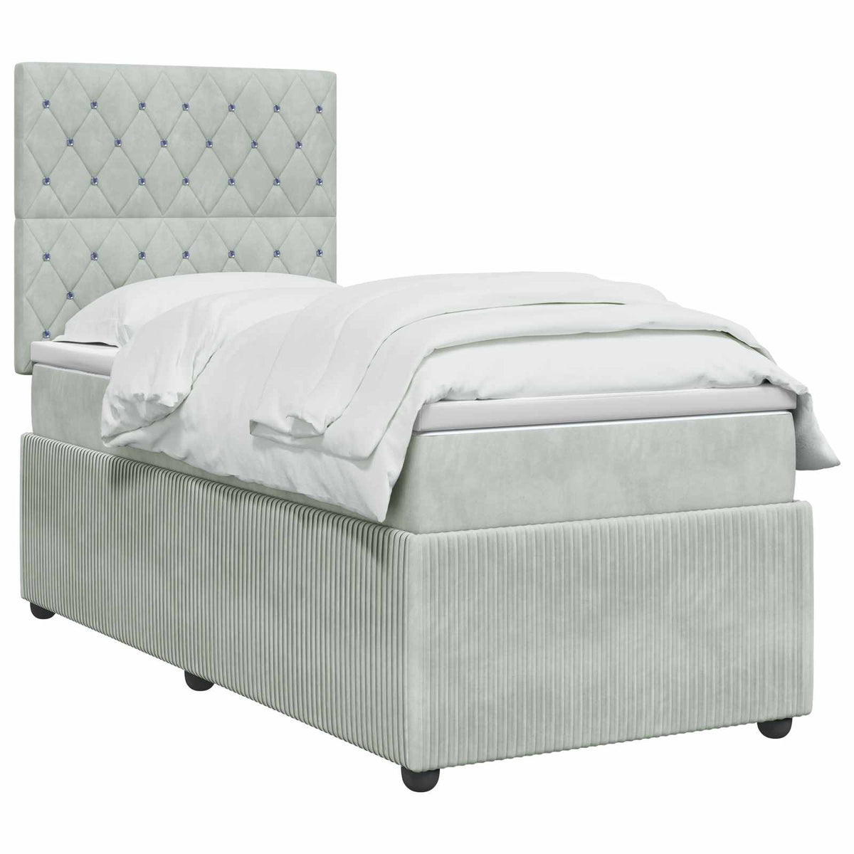 vidaXL Boxspring met matras fluweel donkergrijs 80x200 cm