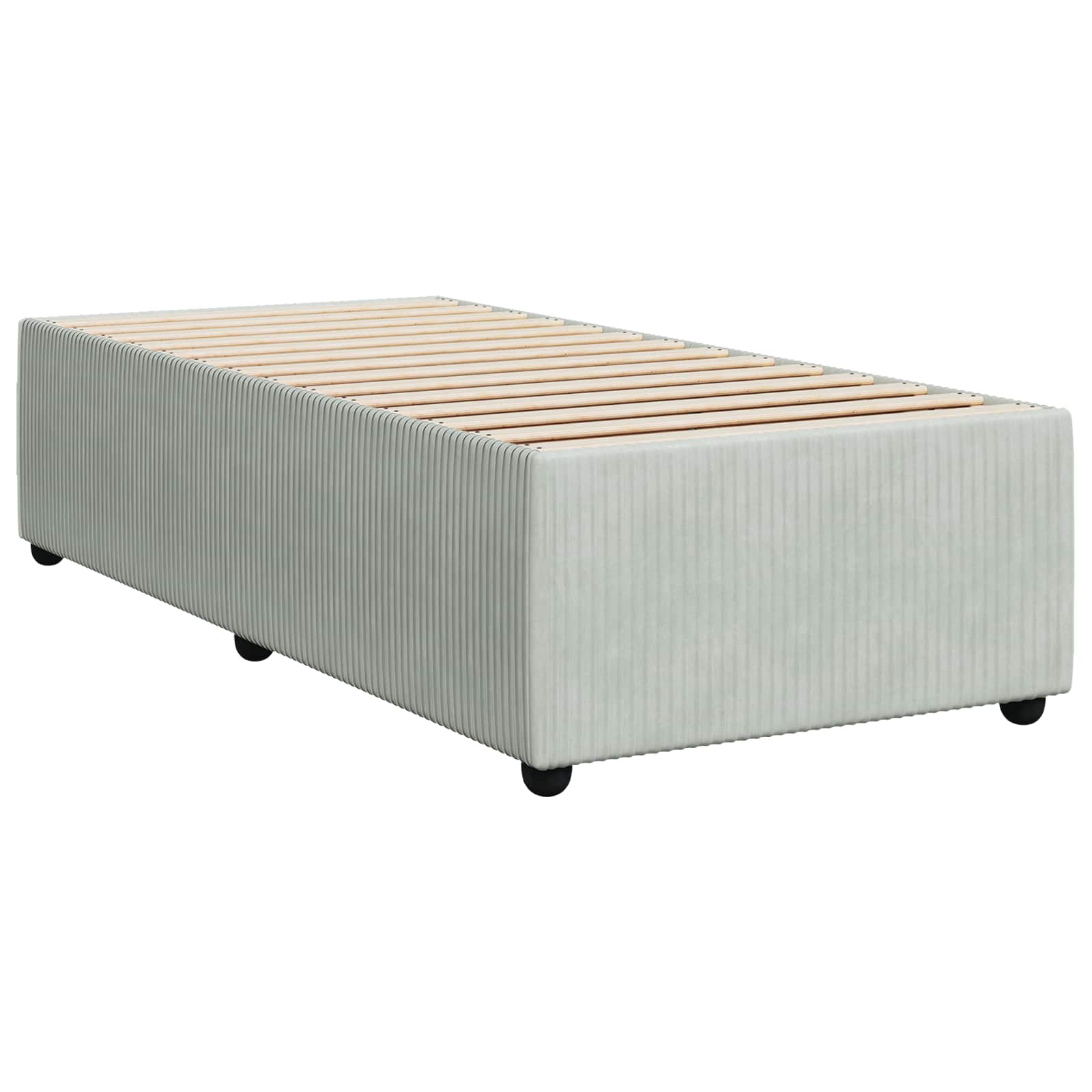vidaXL Boxspringbed met matras met hoofdeinde Lichtgrijs Enkel Fluweel