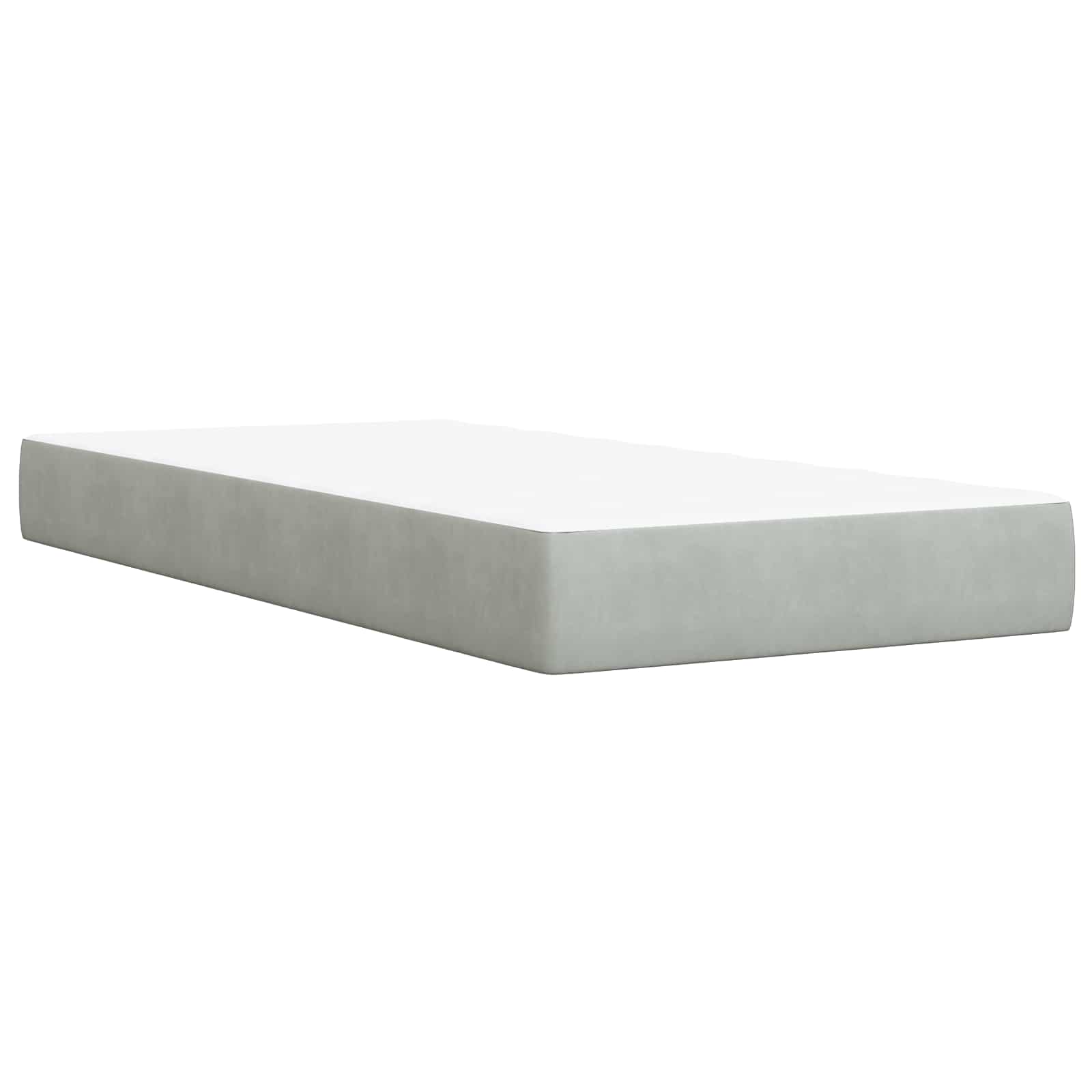 vidaXL Boxspringbed met matras met hoofdeinde Lichtgrijs Enkel Fluweel
