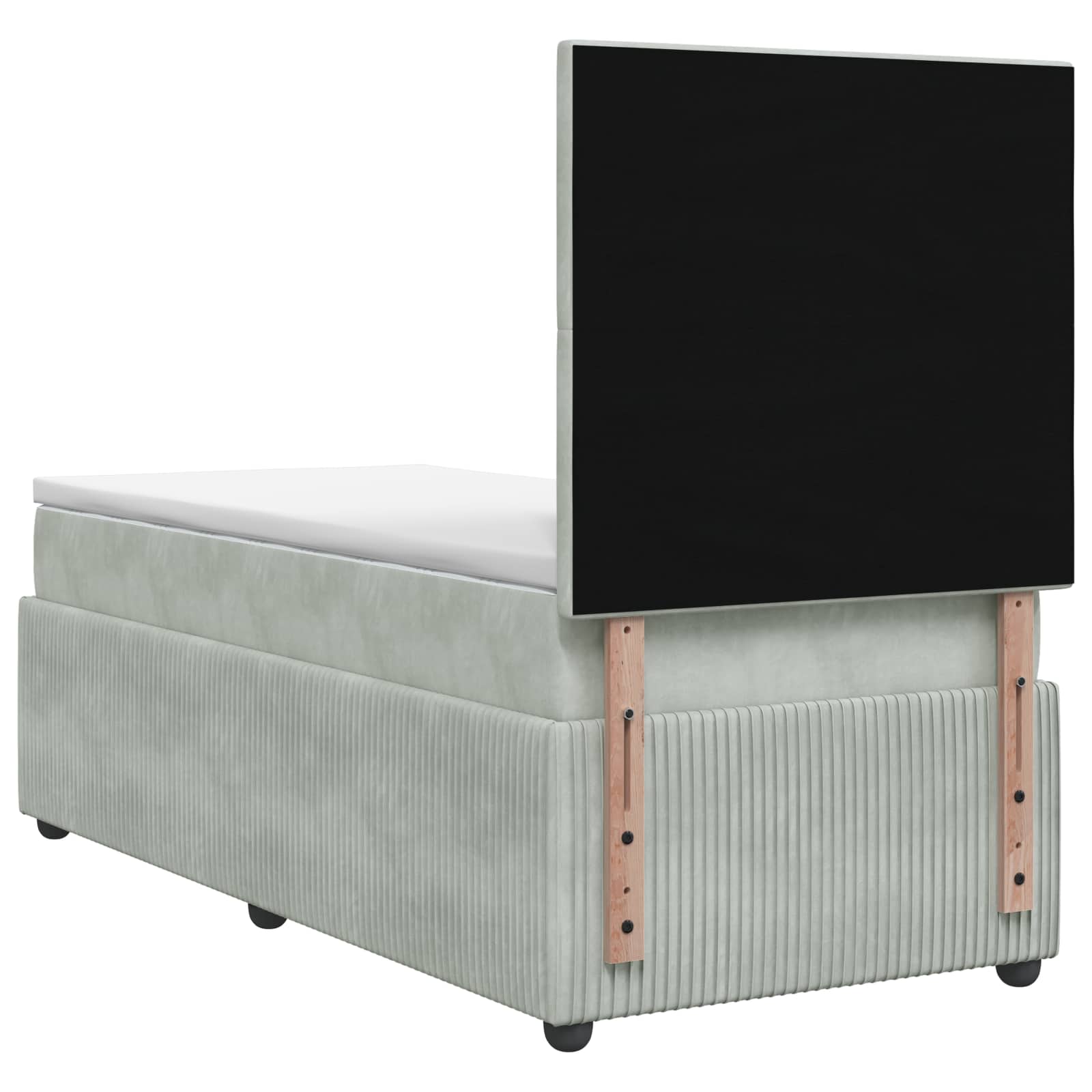vidaXL Boxspringbed met matras met hoofdeinde Lichtgrijs Enkel Fluweel
