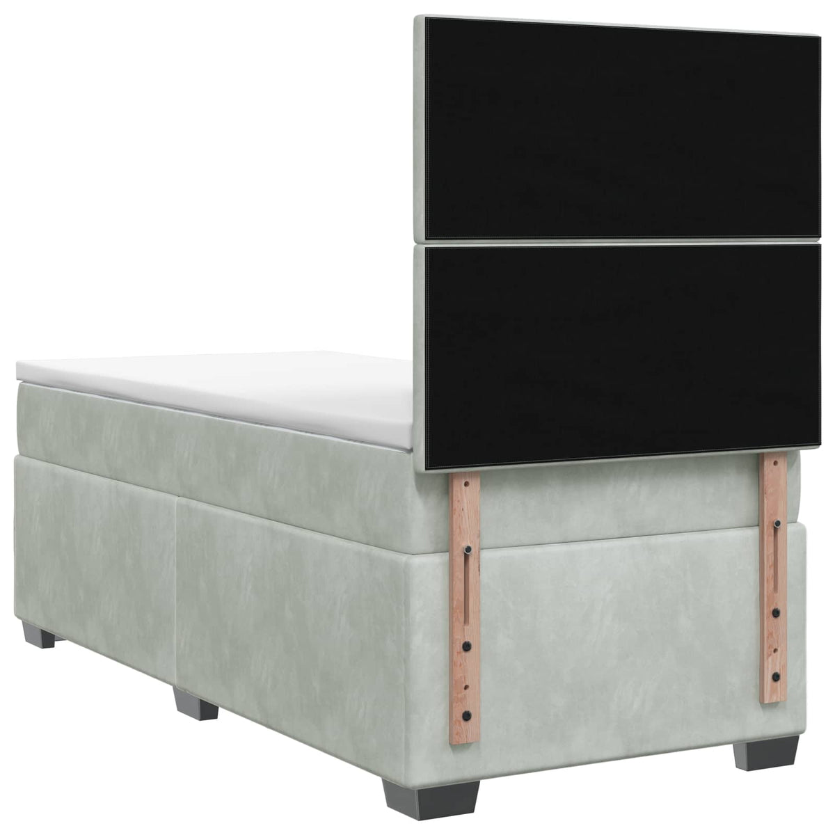 vidaXL Boxspring Bed met Matras en LED Donkergrijs 90 x 190 cm Fluweel