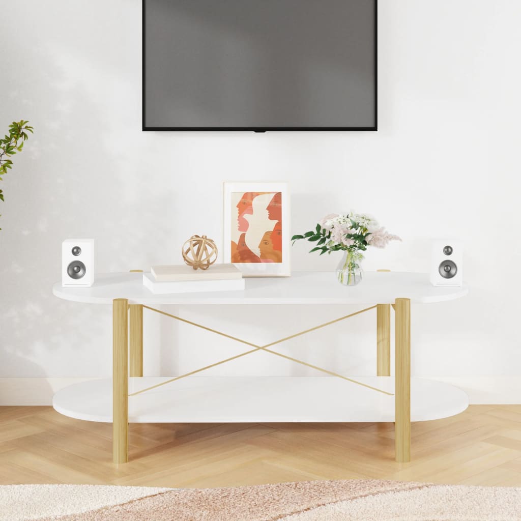 vidaXL Salontafel 110x48x40 cm bewerkt hout zwart