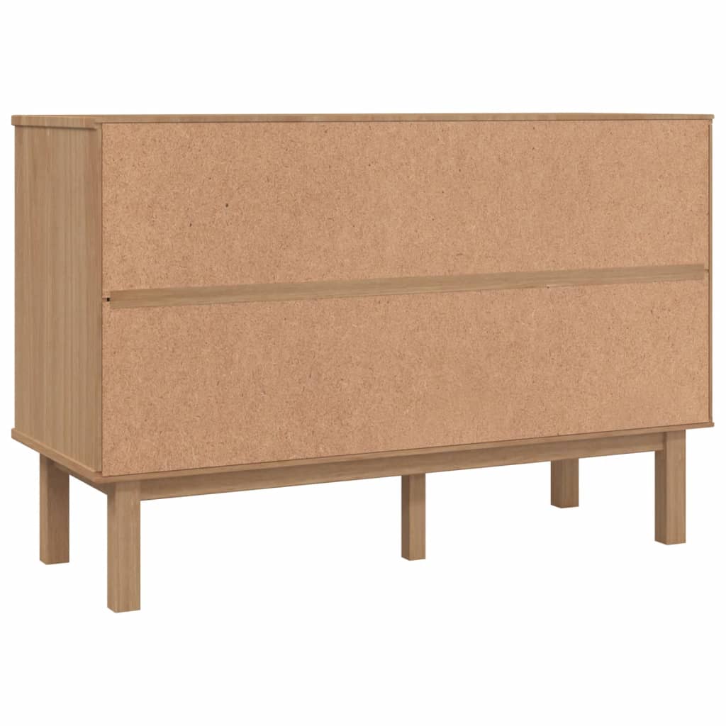 vidaXL Ladekast OTTA 111x43x73,5 cm grenenhout bruin en grijs - Aashly