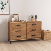 vidaXL Dressoir 110x35x70 cm massief grenenhout bruin - Aashly