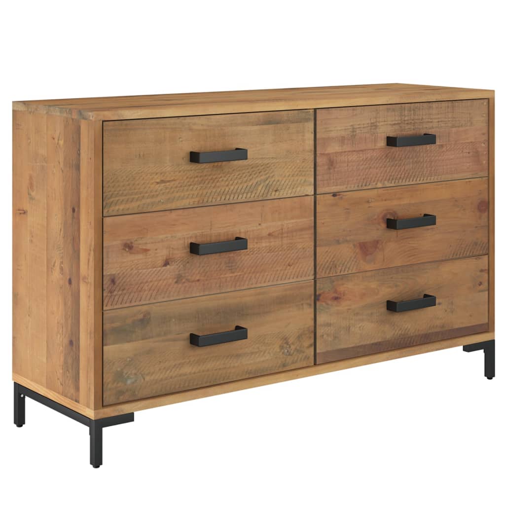 vidaXL Dressoir 110x35x70 cm massief grenenhout bruin - Aashly
