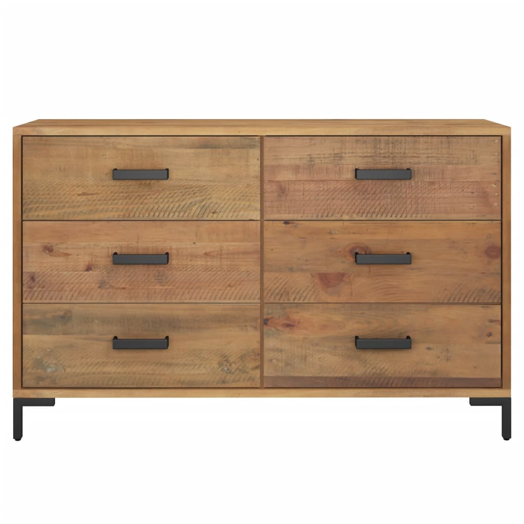 vidaXL Dressoir 110x35x70 cm massief grenenhout bruin - Aashly