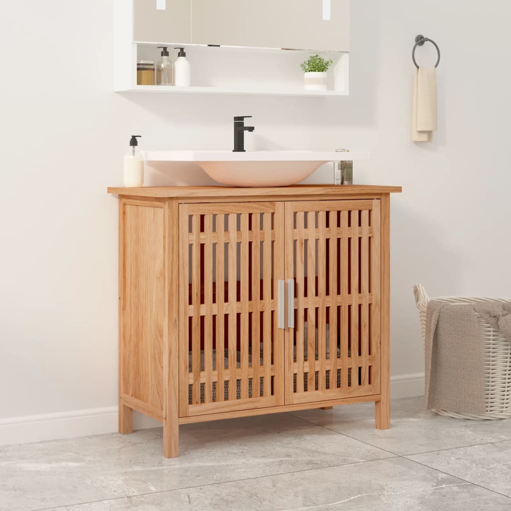 vidaXL Badkamerkast 42x29x82 cm massief walnotenhout - Aashly