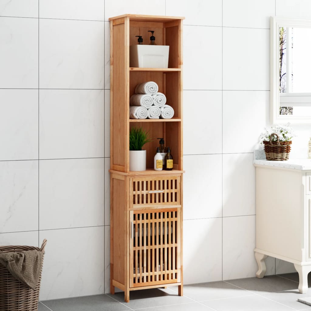 vidaXL Badkamerkast 42x29x82 cm massief walnotenhout - Aashly